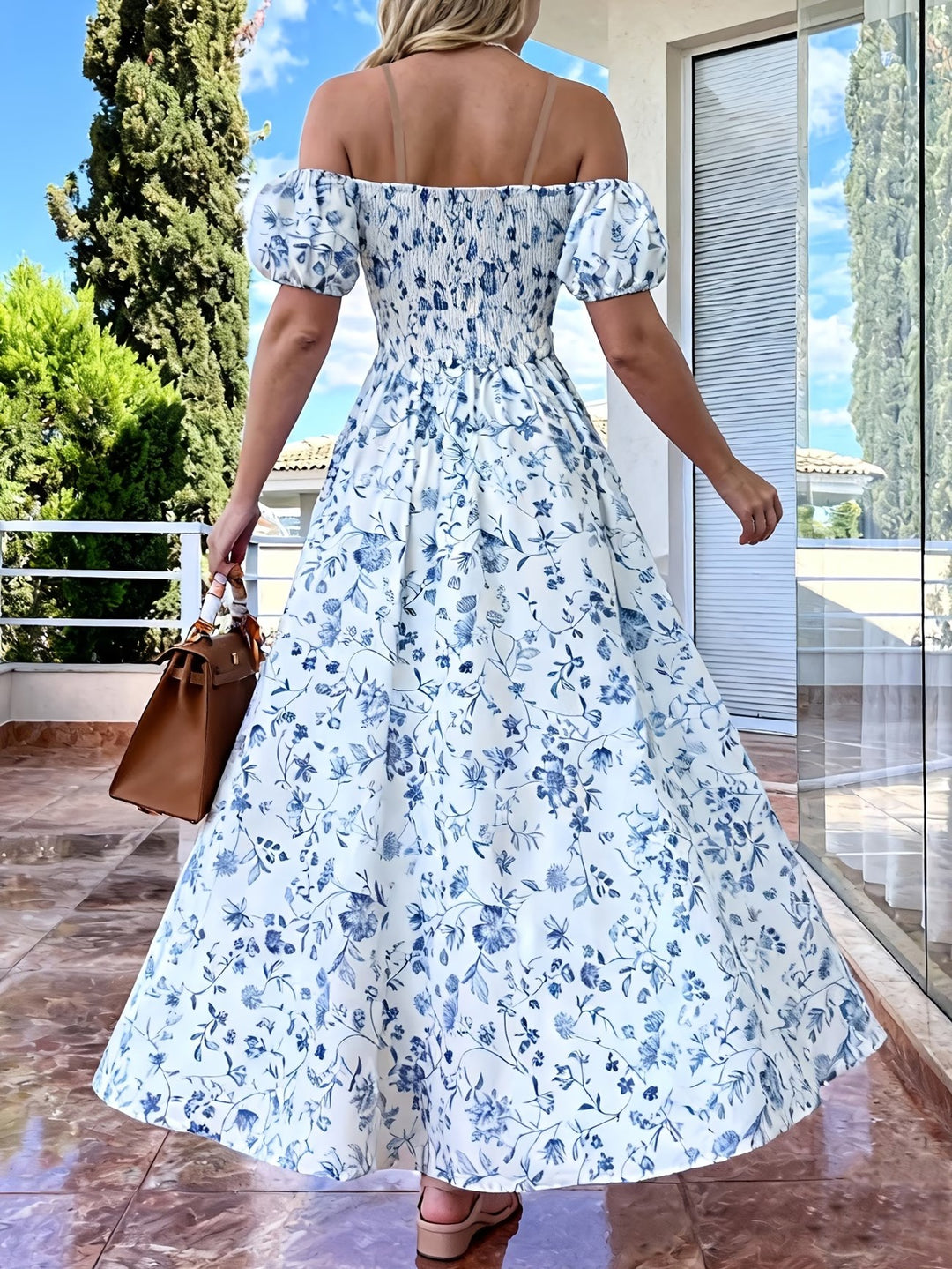 Damska Sukienka Maxi w Kwiatowy Wzór